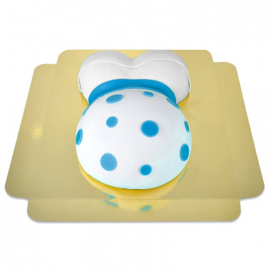 Babybauch-Torte mit blauem Band