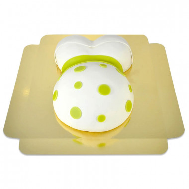 Babybauch-Torte mit grünem Band