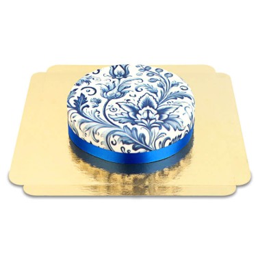 Blaue Porzellanmalerei Torte