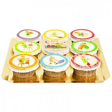 Bunte Bibi Blocksberg - Cupcakes, 9 Stück