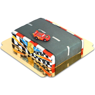 Cars - Lightning McQueen auf Rennstrecke-Torte