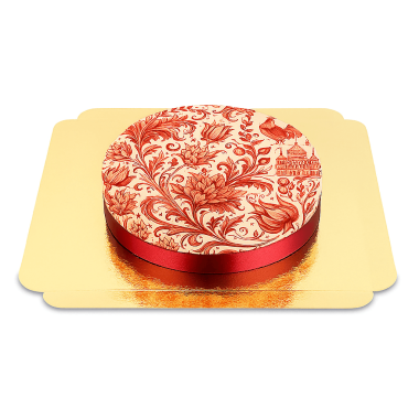 Rote Porzellanmalerei Torte