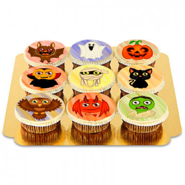 Cupcakes mit Halloween-Kreaturen, 9 Stück