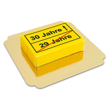 Eckige Straßenschild-Torte 30. Geburtstag