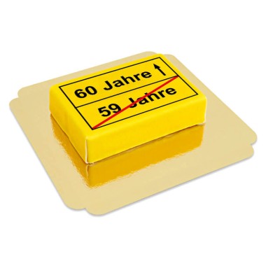 Eckige Straßenschild-Torte 60. Geburtstag