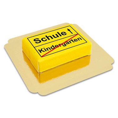 Eckige Straßenschild-Torte Einschulung