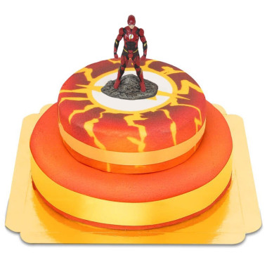 The Flash auf zweistöckiger Torte