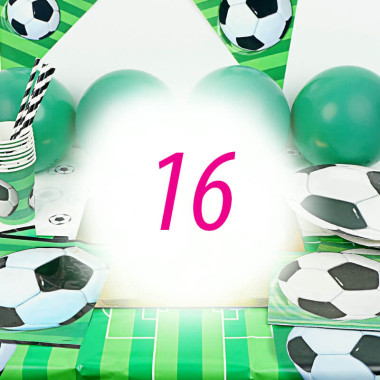 Partyset Fussball für 16 Personen - ohne Torte