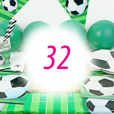 Partyset Fussball für 32 Personen - ohne Torte