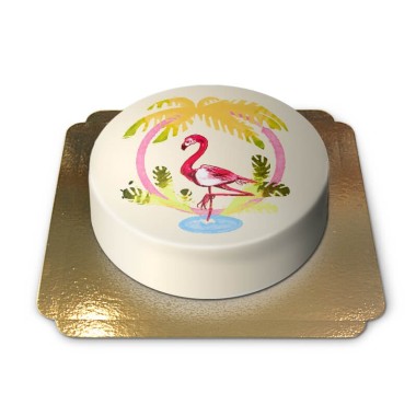 Gelbe Flamingo-Torte