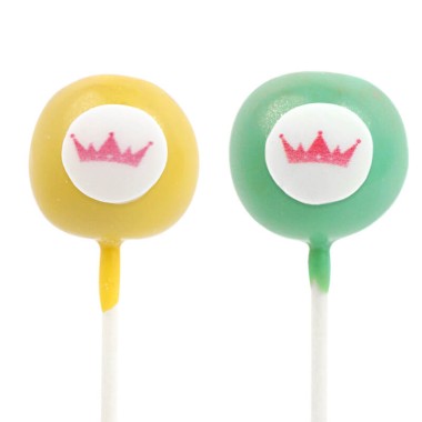 Bunte Cake-Pops mit Logo in 2 Farben (2x6 Stück)