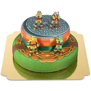 Ninja Turtles auf zweistöckiger Torte