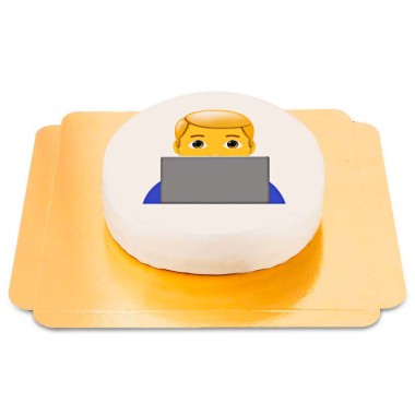 Junge am PC Emoji-Torte 