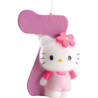 Hello Kitty Tortenkerze mit Zahl 7