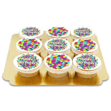 Konfetti Cupcakes (9 Stück)