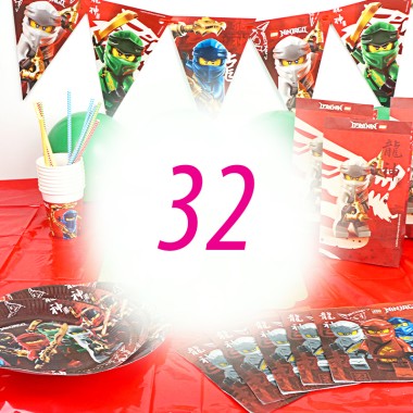 Lego Ninjago Partyset für 32 Personen - ohne Torte