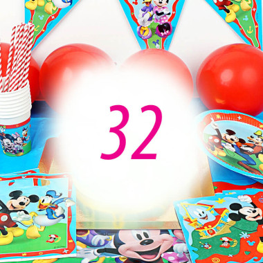 Micky Maus Partyset für 32 Personen - ohne Torte