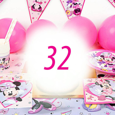 Partyset Minnie Maus für 32 Personen - ohne Torte