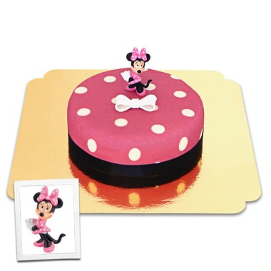 Minnie® Maus auf Punkte-Torte mit Band