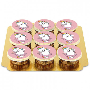 9 Rosa Pummeleinhorn Cupcakes 