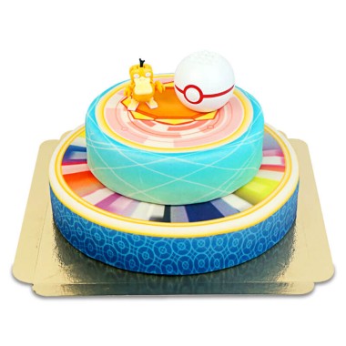 Pokémon®-Figur auf zweistöckiger Orden-Torte