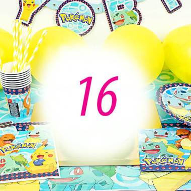 Pokemon Partyset für 16 Personen - ohne Torte