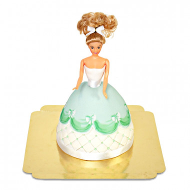 Deluxe Puppenprinzessin-Torte mit grünem Kleid 