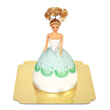 Puppenprinzessin-Torte mit grünem Kleid 