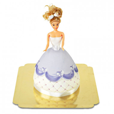Deluxe Puppenprinzessin-Torte mit lila Kleid 