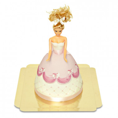 Deluxe Puppenprinzessin-Torte mit rosa Kleid 