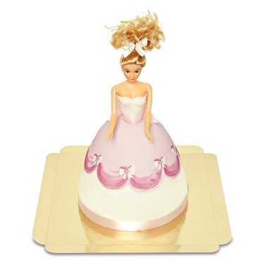 Puppenprinzessin-Torte mit rosa Kleid 