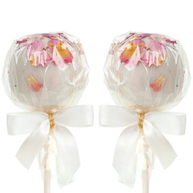 Weiße Rosenblüten Cake-Pops (12 Stück)