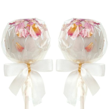 Weiße Rosenblüten Cake-Pops (12 Stück)