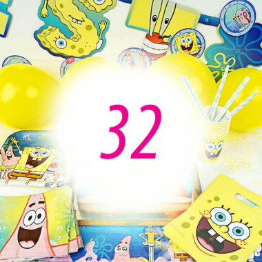 Spongebob Partyset für 32 Personen - ohne Torte