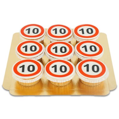 Straßenschild Cupcakes (9 Stück)