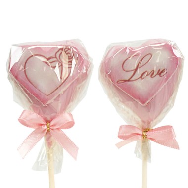 Valentinstags-Herz-Cake-Pops Rosa (12 Stück)