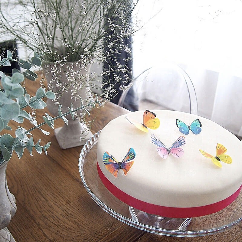 Gâteau avec papillons en relief