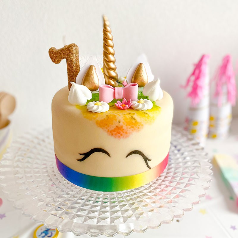 Regenbogen Einhorn-Deluxe-Torte - doppelte Höhe