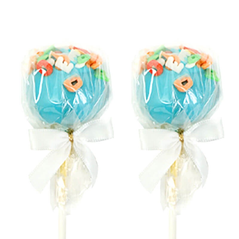 Blaue Buchstaben Cake-Pops