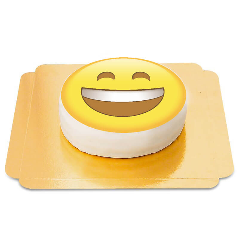 Tort z uśmiechającą się emotikoną 