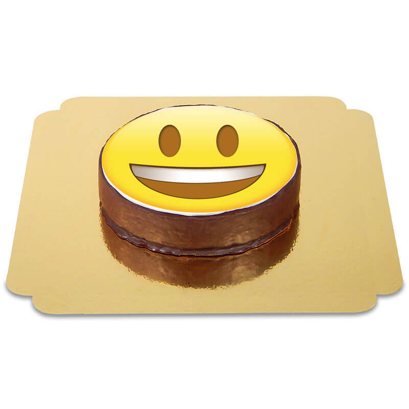 Tort czekoladowy z emotikonką - uśmiech