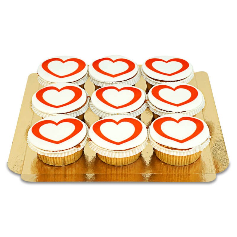 Herzen-Cupcakes, 9 Stück