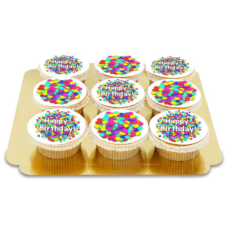Konfetti Cupcakes (9 Stück)