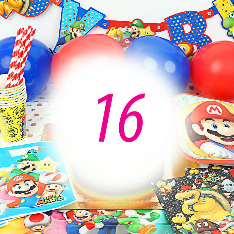 Super Mario Partyset für 16 Personen - ohne Torte