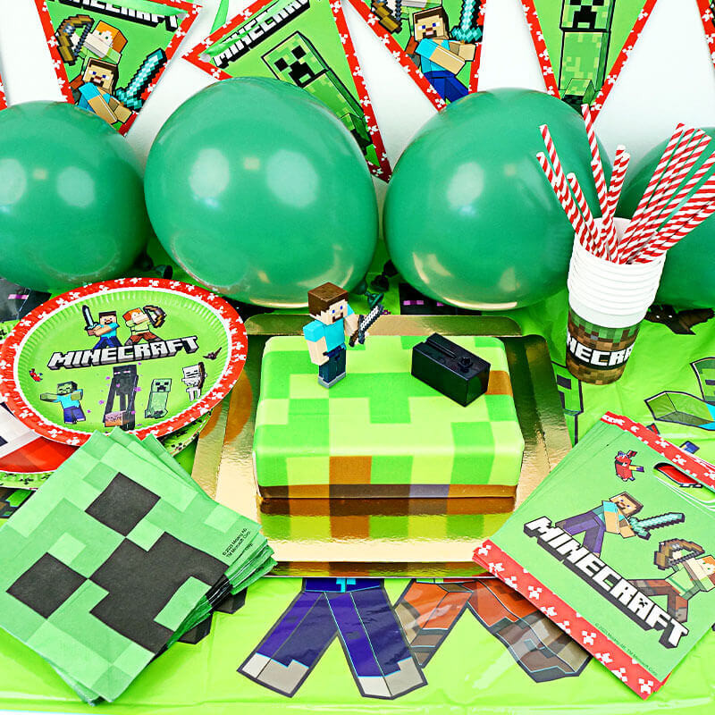 Minecraft Partyset inkl. Torte