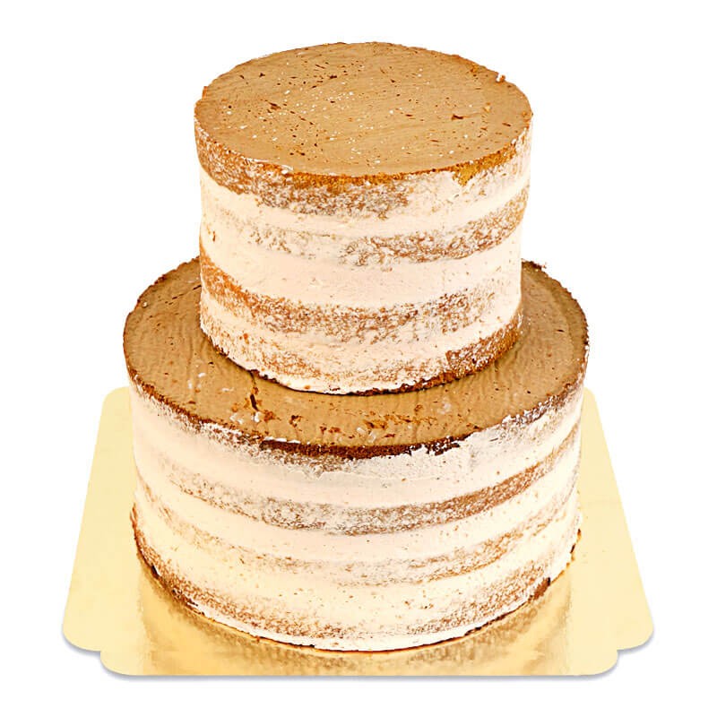 Naked Cake Pfirsich-Maracuja Hochzeitstorte