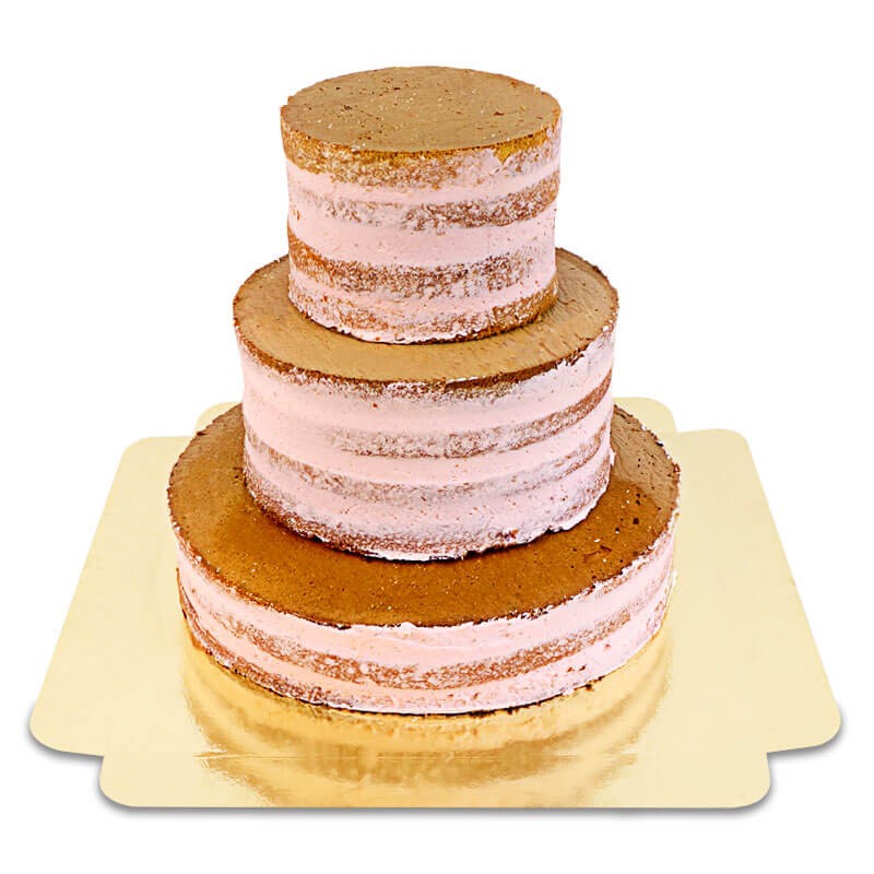 Naked Cake Erdbeere 3-stöckig