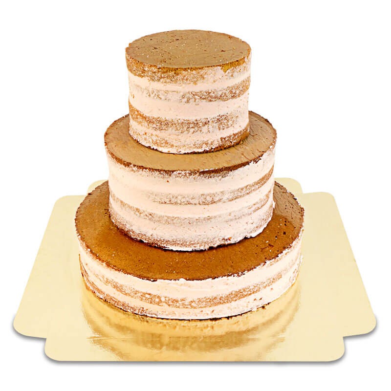 Naked Cake Pfirsich-Maracuja Hochzeitstorte