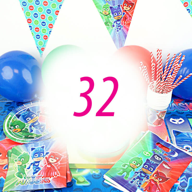 PJ Masks-Partyset für 32 Personen - ohne Torte