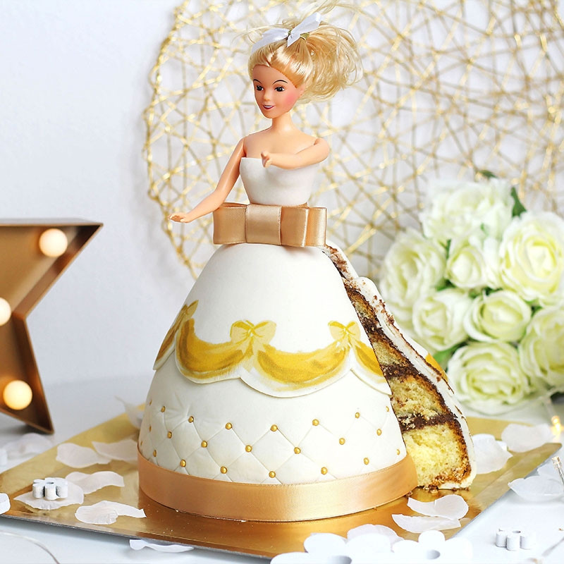 Tort złota sukienka